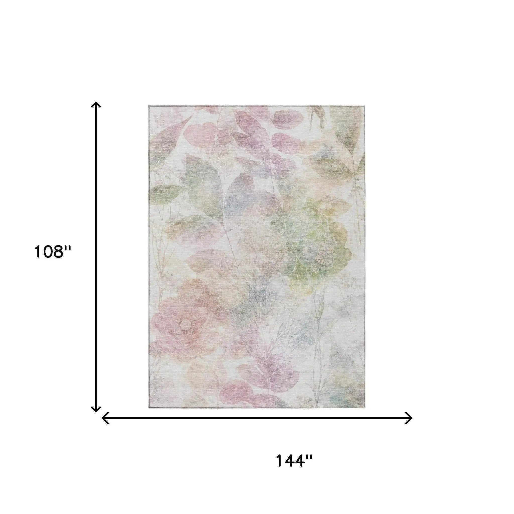 9' X 12' Blush And Pink Floral Washable Indoor Outdoor Area Rug Homeroots Outdoor