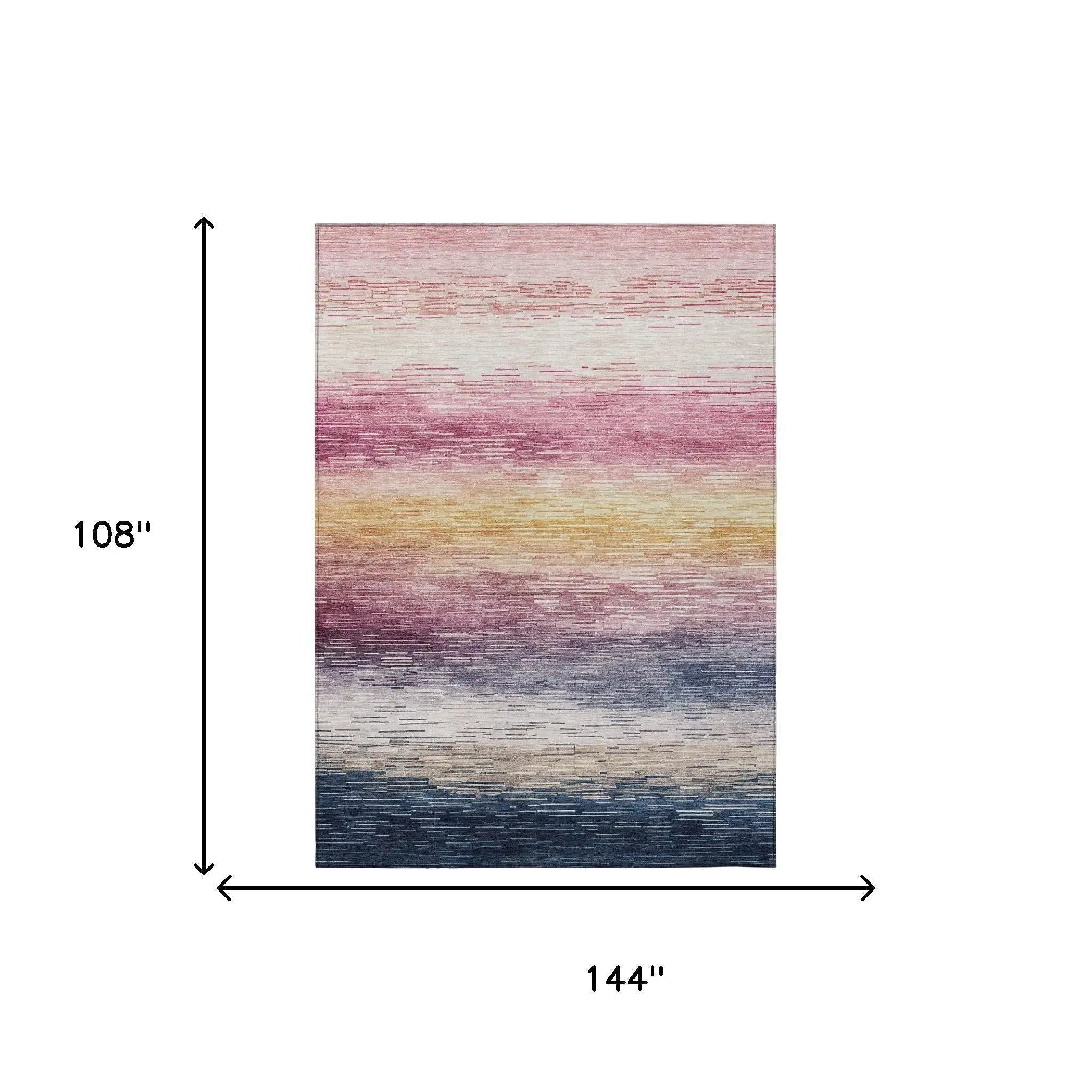 9' X 12' Blush And Pink Striped Washable Indoor Outdoor Area Rug Homeroots Outdoor