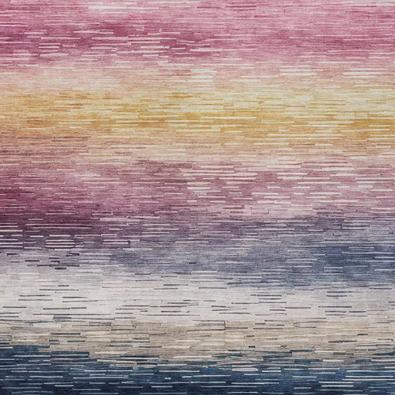 9' X 12' Blush And Pink Striped Washable Indoor Outdoor Area Rug Homeroots Outdoor