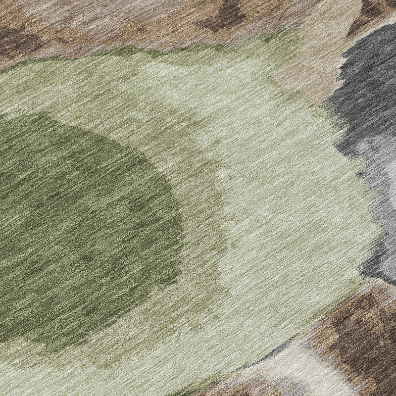 9' X 12' Brown And Beige Abstract Washable Indoor Outdoor Area Rug Homeroots Outdoor