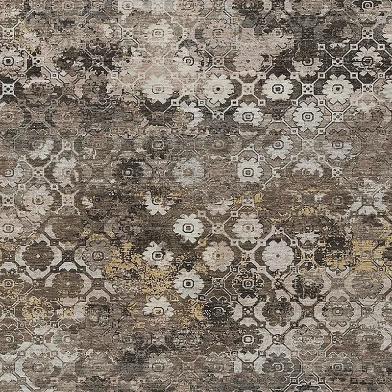 9' X 12' Brown And Beige Abstract Washable Indoor Outdoor Area Rug Homeroots Outdoor