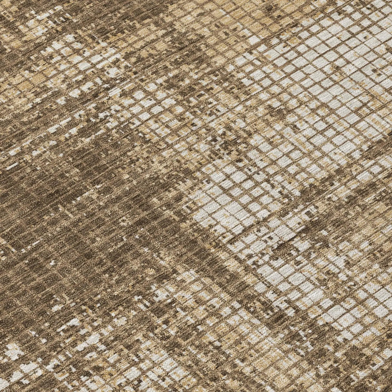 9' X 12' Brown And Beige Abstract Washable Indoor Outdoor Area Rug Homeroots Outdoor