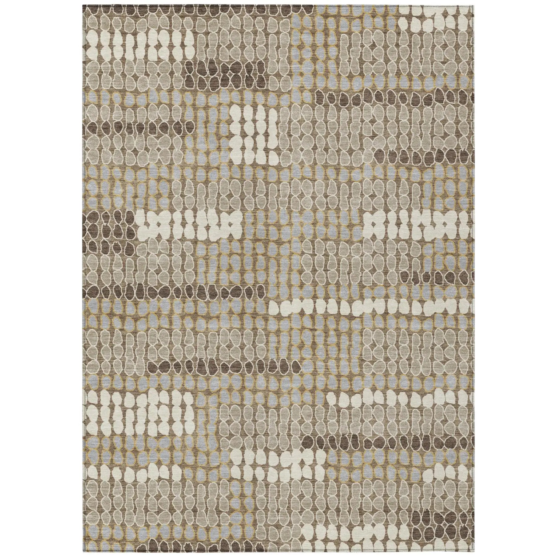 9' X 12' Brown And Beige Geometric Washable Indoor Outdoor Area Rug Homeroots Outdoor