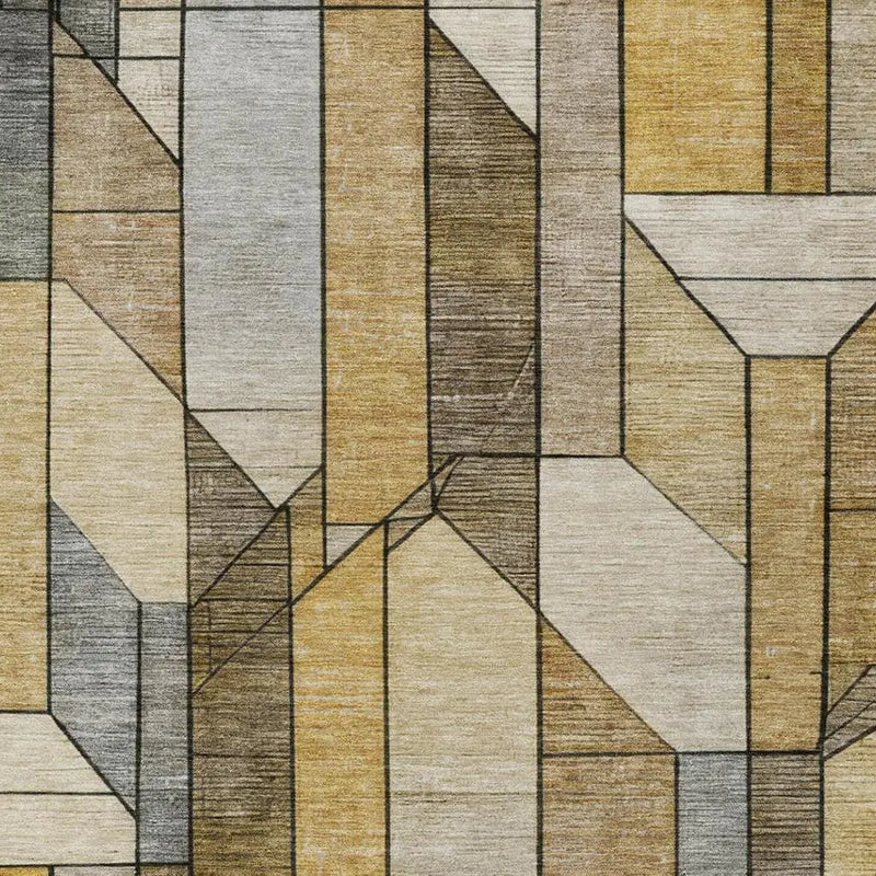 9' X 12' Brown And Beige Geometric Washable Indoor Outdoor Area Rug Homeroots Outdoor