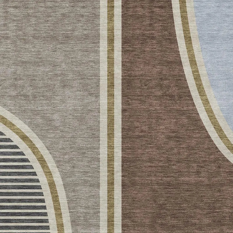 9' X 12' Brown And Beige Geometric Washable Indoor Outdoor Area Rug Homeroots Outdoor