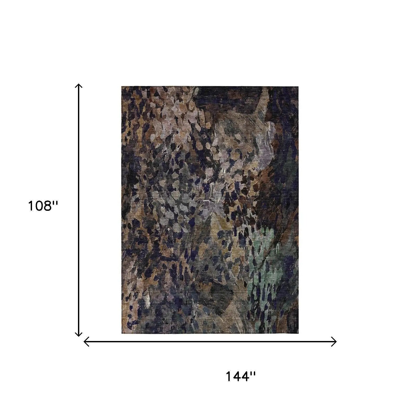 9' X 12' Brown And Black Abstract Washable Indoor Outdoor Area Rug Homeroots Outdoor