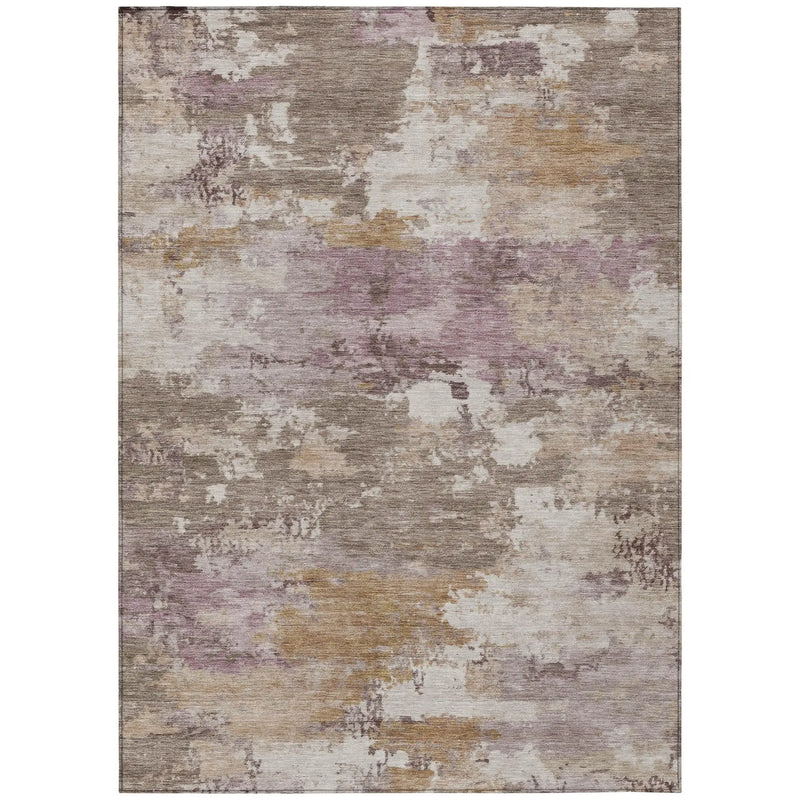 9' X 12' Brown And Blush Abstract Washable Indoor Outdoor Area Rug Homeroots Outdoor