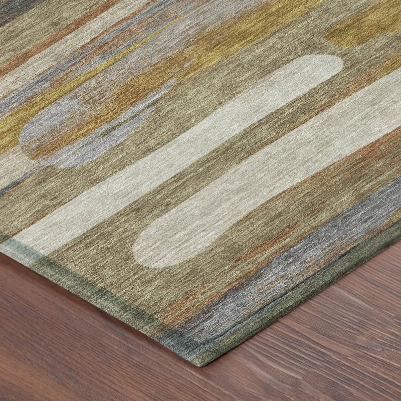9' X 12' Brown And Charcoal Abstract Washable Indoor Outdoor Area Rug Homeroots Outdoor