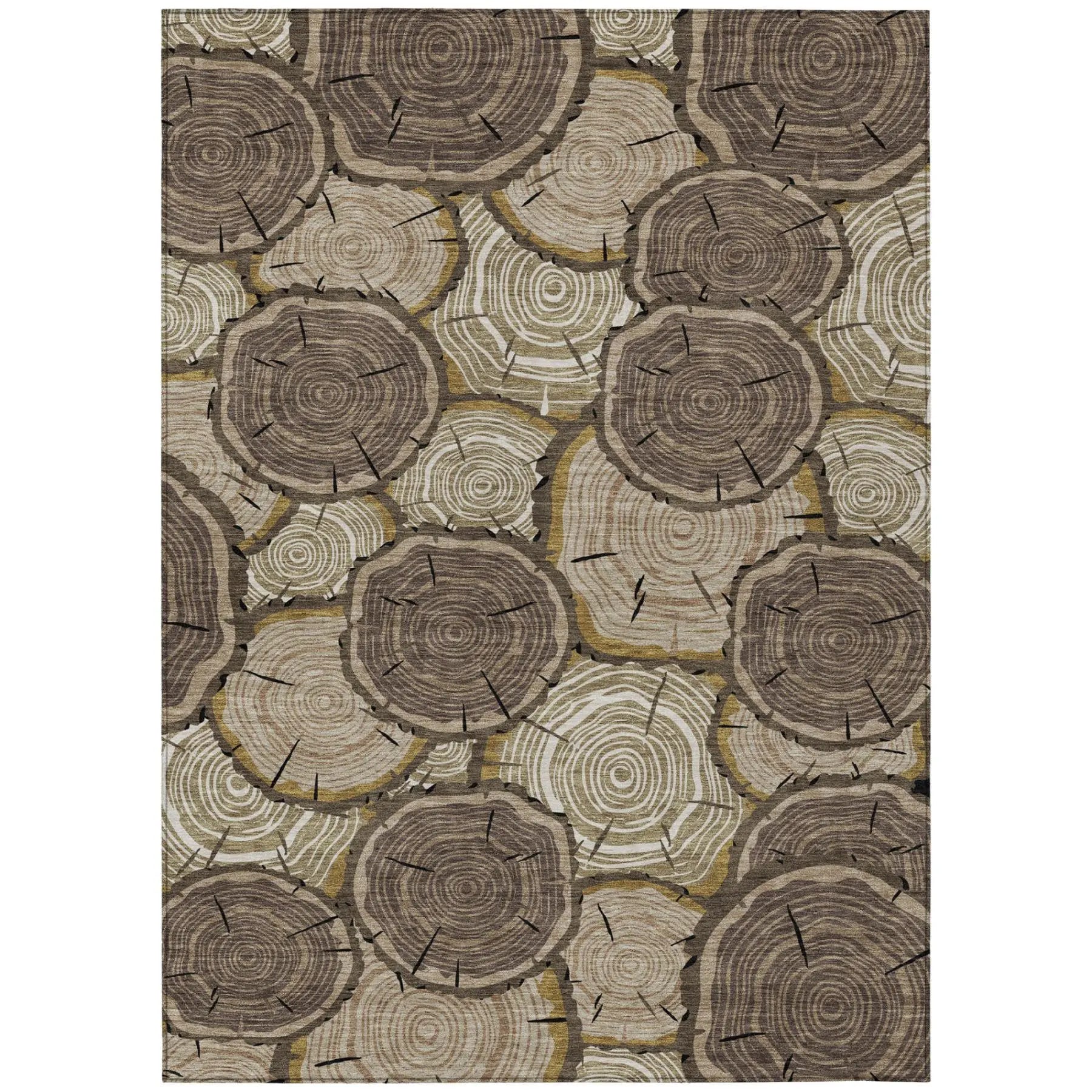 9' X 12' Brown And Chocolate Faux Bois Washable Indoor Outdoor Area Rug Homeroots Outdoor