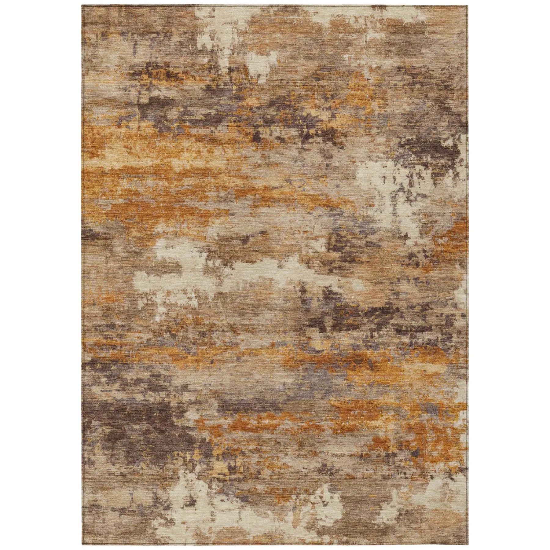 9' X 12' Brown And Copper Abstract Washable Indoor Outdoor Area Rug Homeroots Outdoor