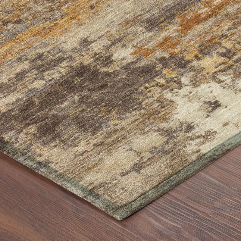 9' X 12' Brown And Copper Abstract Washable Indoor Outdoor Area Rug Homeroots Outdoor