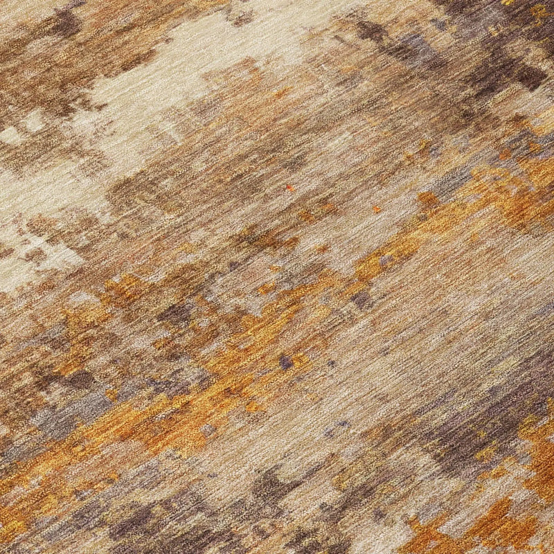 9' X 12' Brown And Copper Abstract Washable Indoor Outdoor Area Rug Homeroots Outdoor
