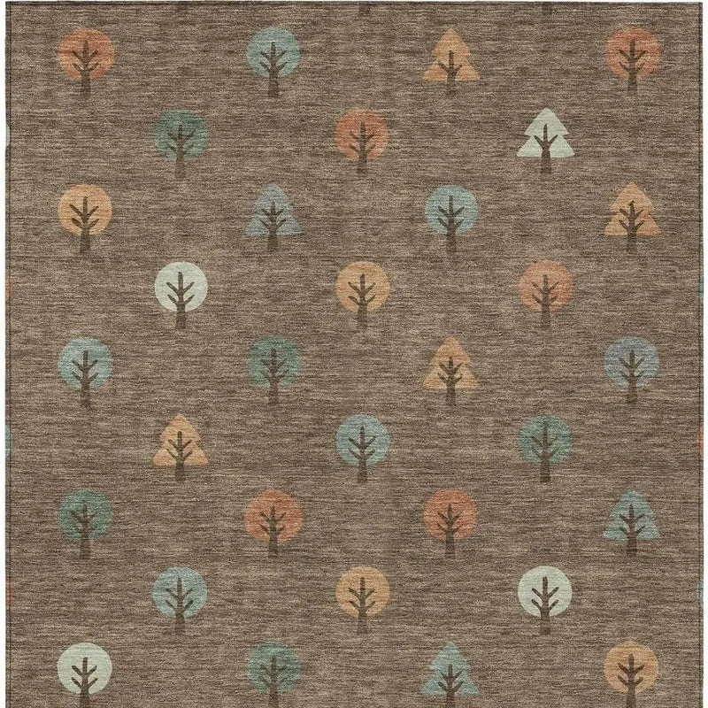 9' X 12' Brown And Copper Geometric Washable Indoor Outdoor Area Rug Homeroots Outdoor