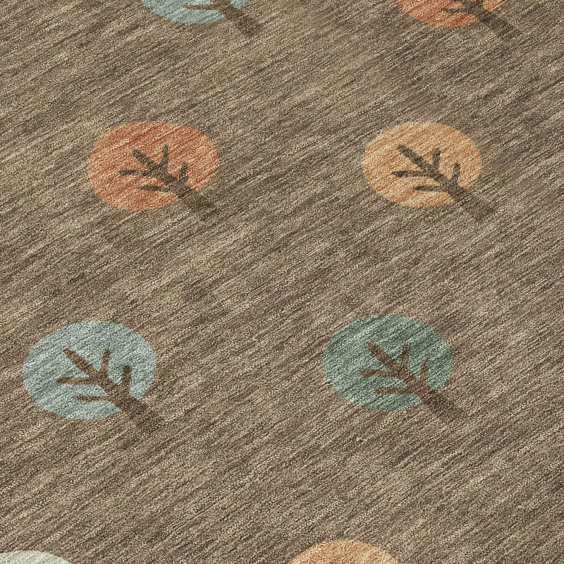 9' X 12' Brown And Copper Geometric Washable Indoor Outdoor Area Rug Homeroots Outdoor