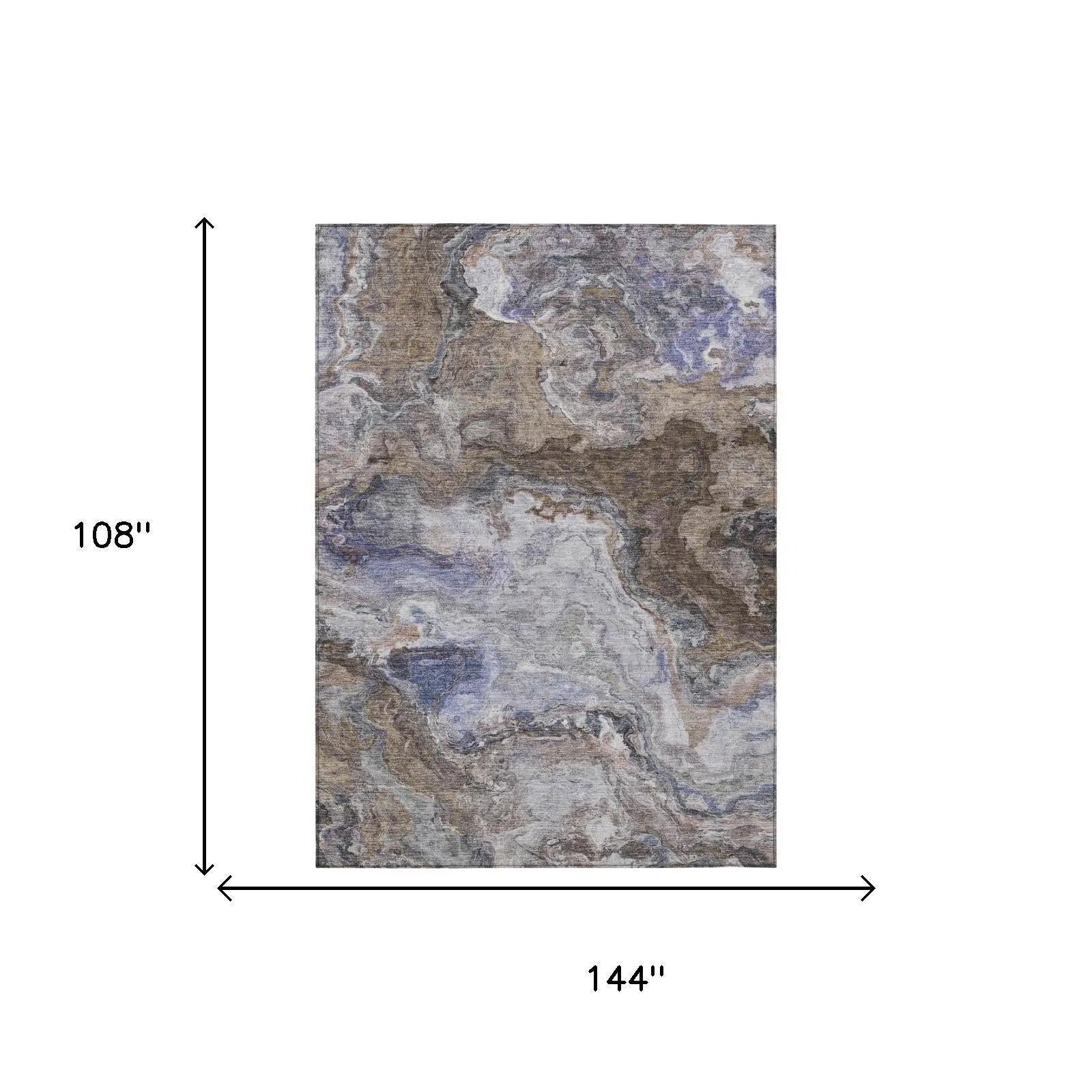 9' X 12' Brown And Graphite Abstract Washable Indoor Outdoor Area Rug Homeroots Outdoor