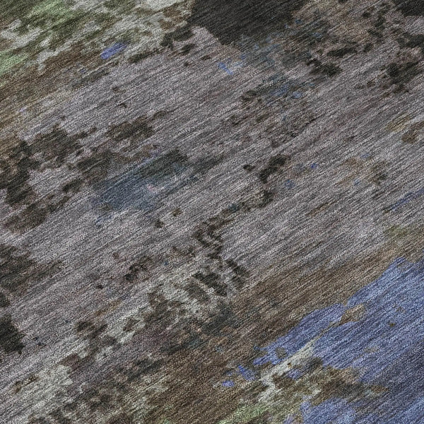 9' X 12' Brown And Graphite Abstract Washable Indoor Outdoor Area Rug Homeroots Outdoor