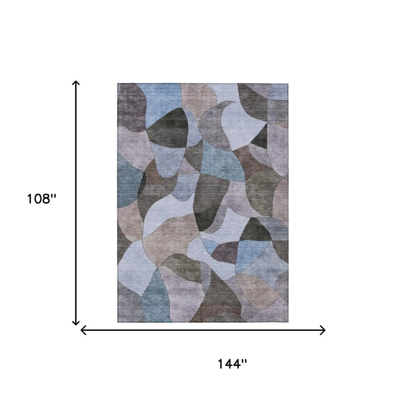 9' X 12' Brown And Graphite Abstract Washable Indoor Outdoor Area Rug Homeroots Outdoor