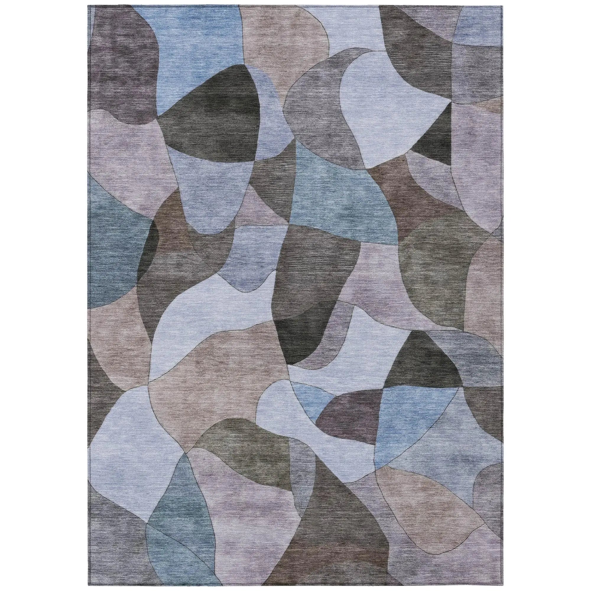 9' X 12' Brown And Graphite Abstract Washable Indoor Outdoor Area Rug Homeroots Outdoor