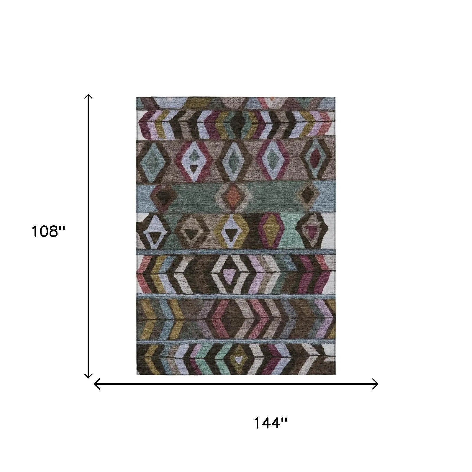 9' X 12' Brown And Graphite Tribal Washable Indoor Outdoor Area Rug Homeroots Outdoor