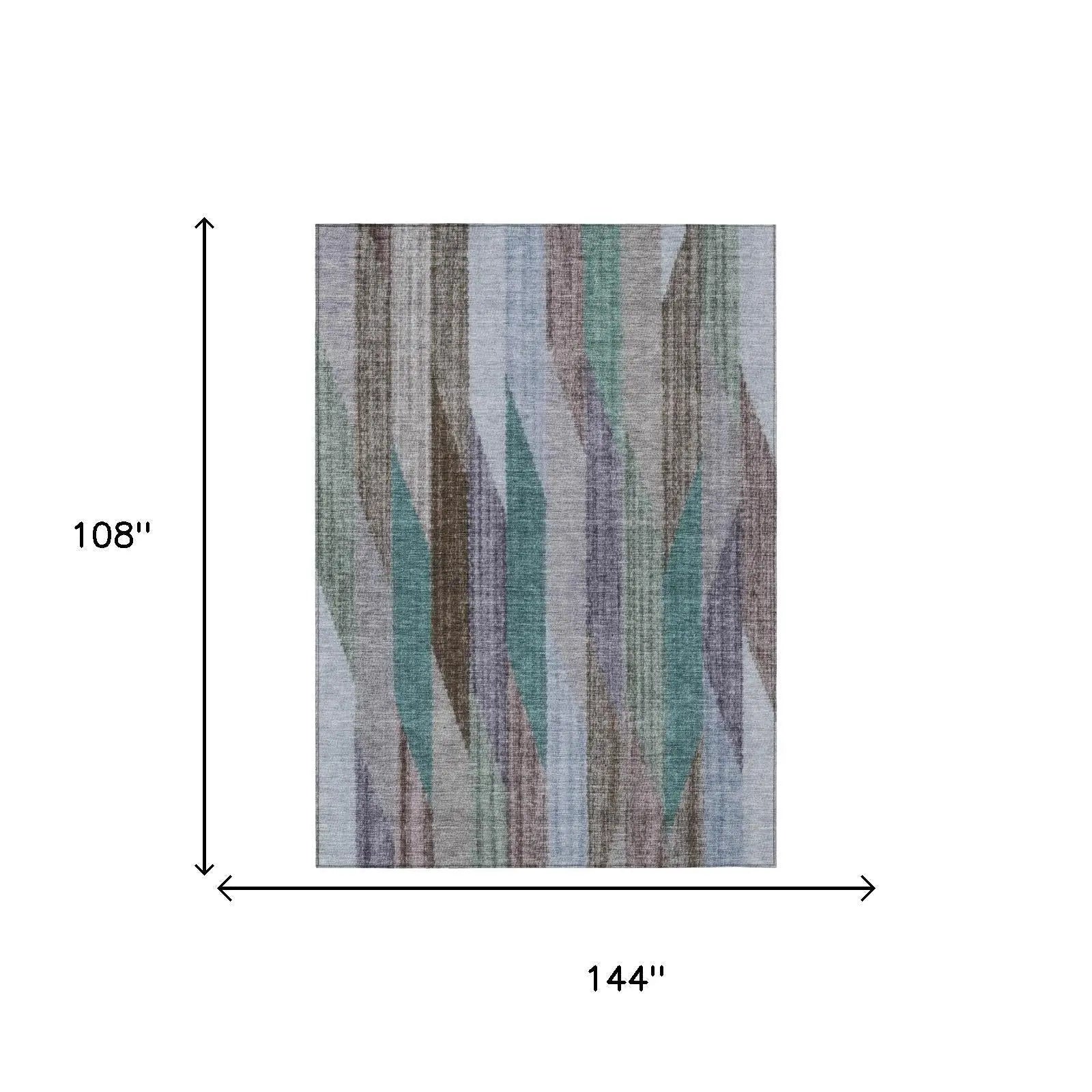 9' X 12' Brown And Gray Striped Washable Indoor Outdoor Area Rug Homeroots Outdoor