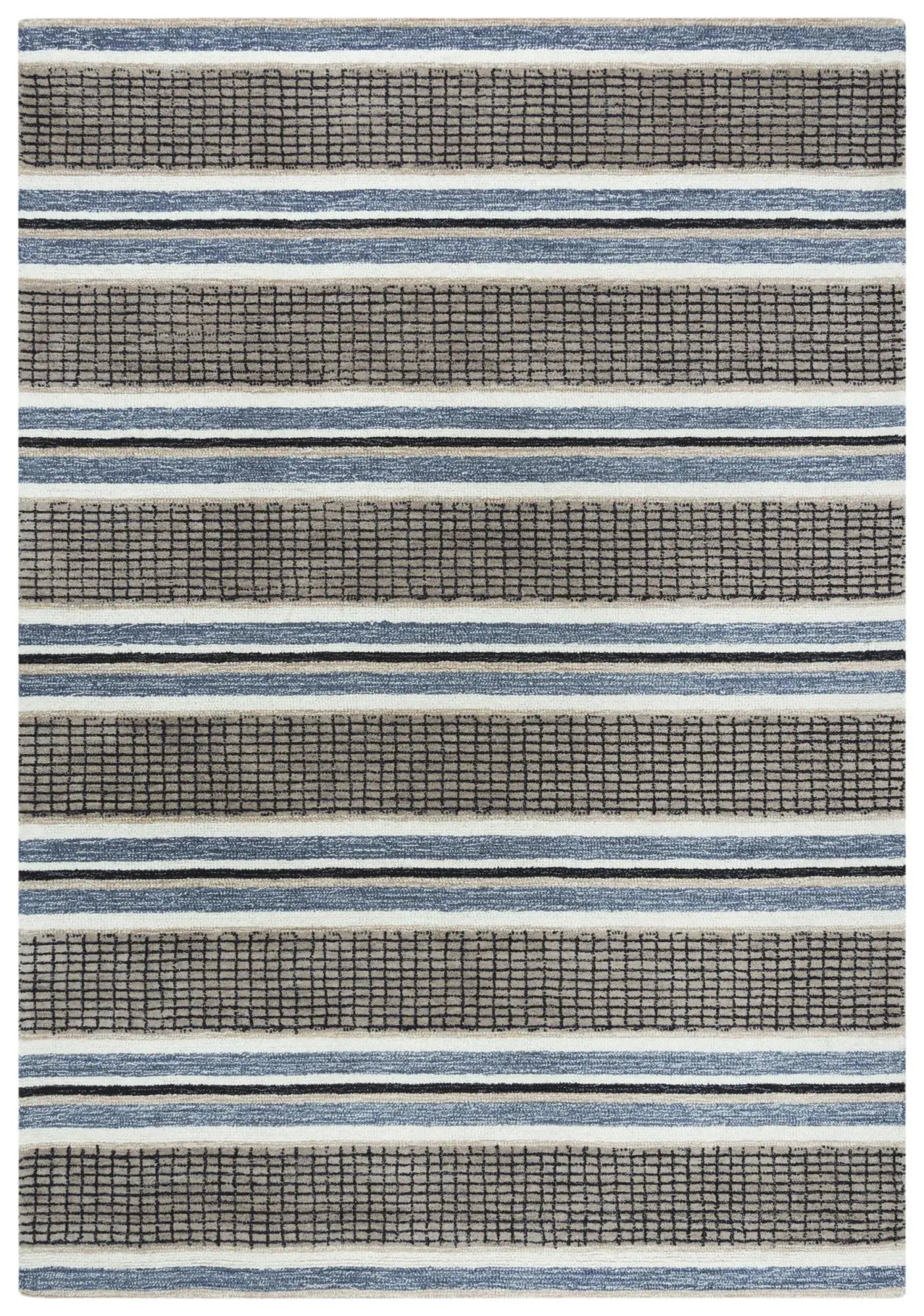 9' X 12' Brown And Gray Wool Striped Hand Tufted Area Rug Homeroots Home Decor