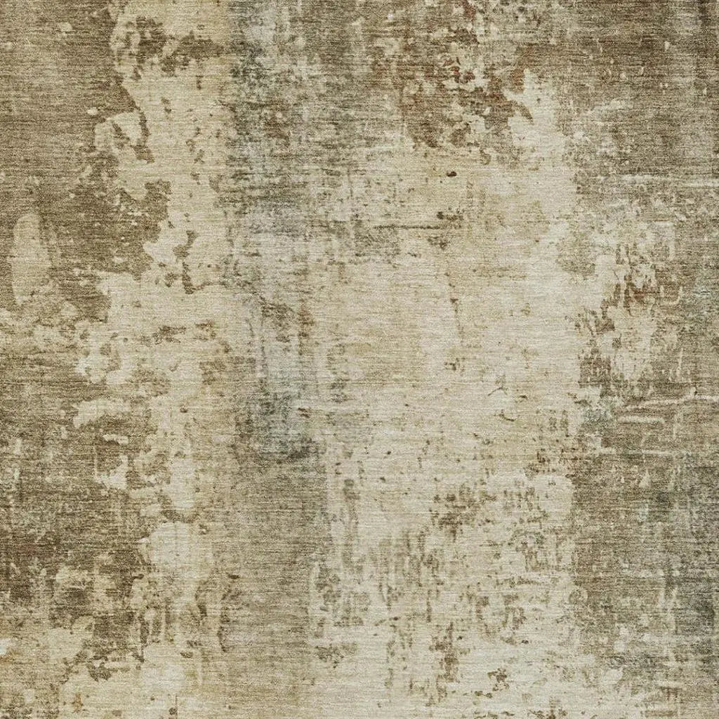 9' X 12' Brown And Green Abstract Washable Indoor Outdoor Area Rug Homeroots Outdoor
