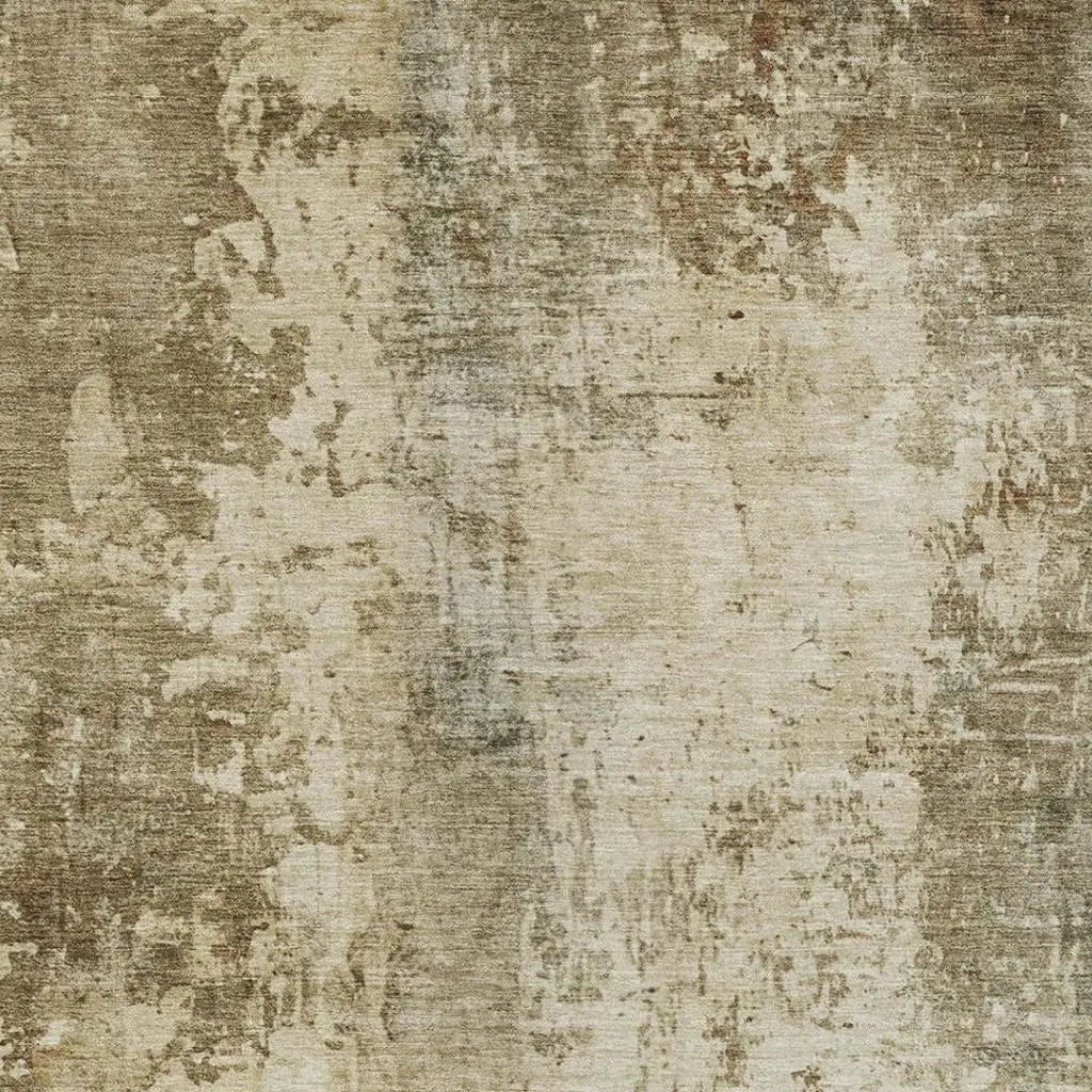 9' X 12' Brown And Green Abstract Washable Indoor Outdoor Area Rug Homeroots Outdoor