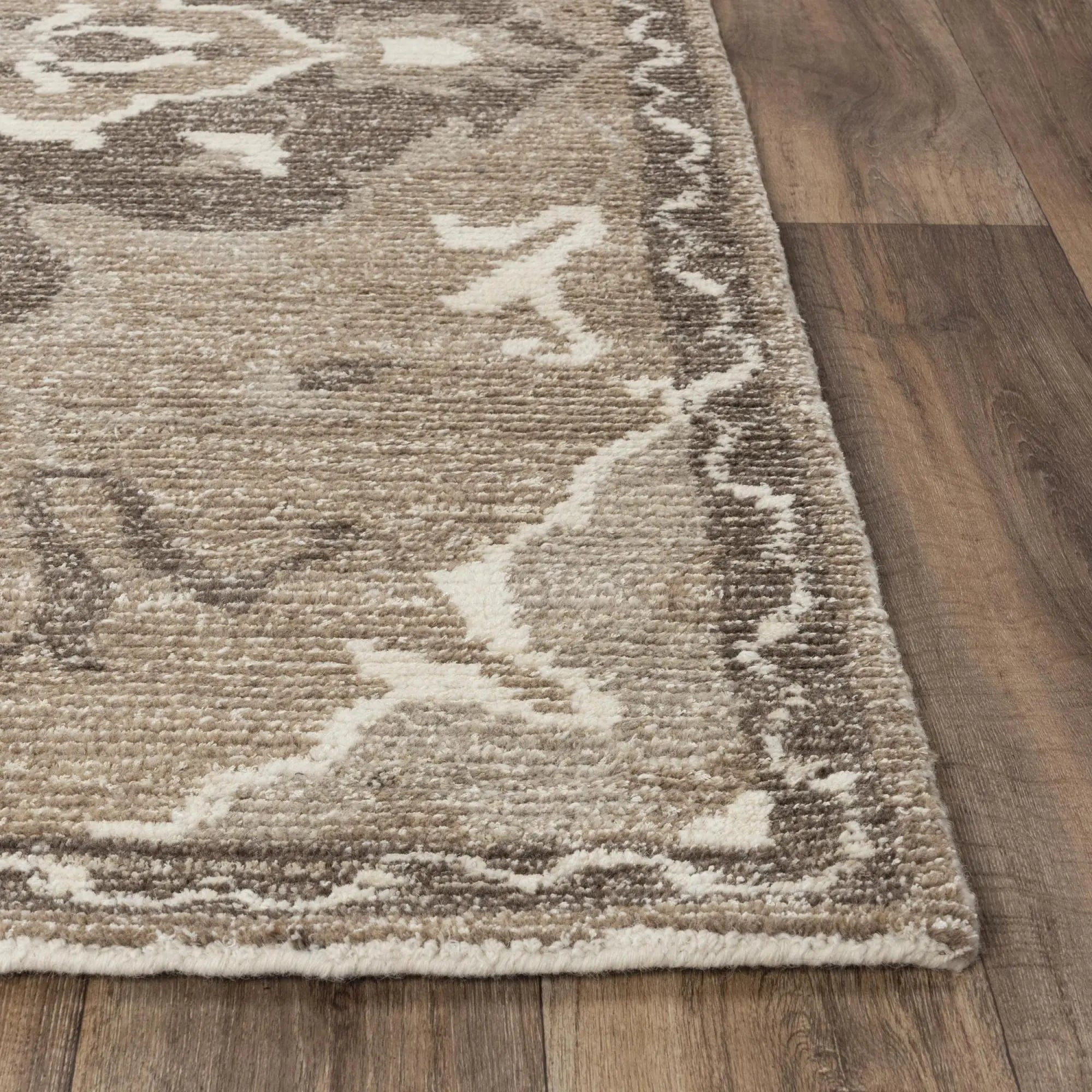 9' X 12' Brown And Ivory Wool Medallion Hand Tufted Area Rug Homeroots Home Decor