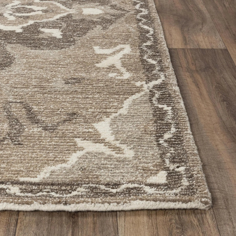 9' X 12' Brown And Ivory Wool Medallion Hand Tufted Area Rug Homeroots Home Decor