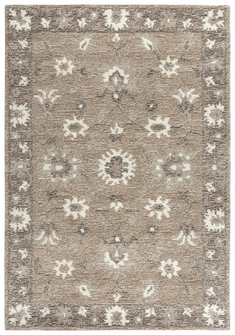 9' X 12' Brown And Ivory Wool Oriental Hand Tufted Area Rug Homeroots Home Decor