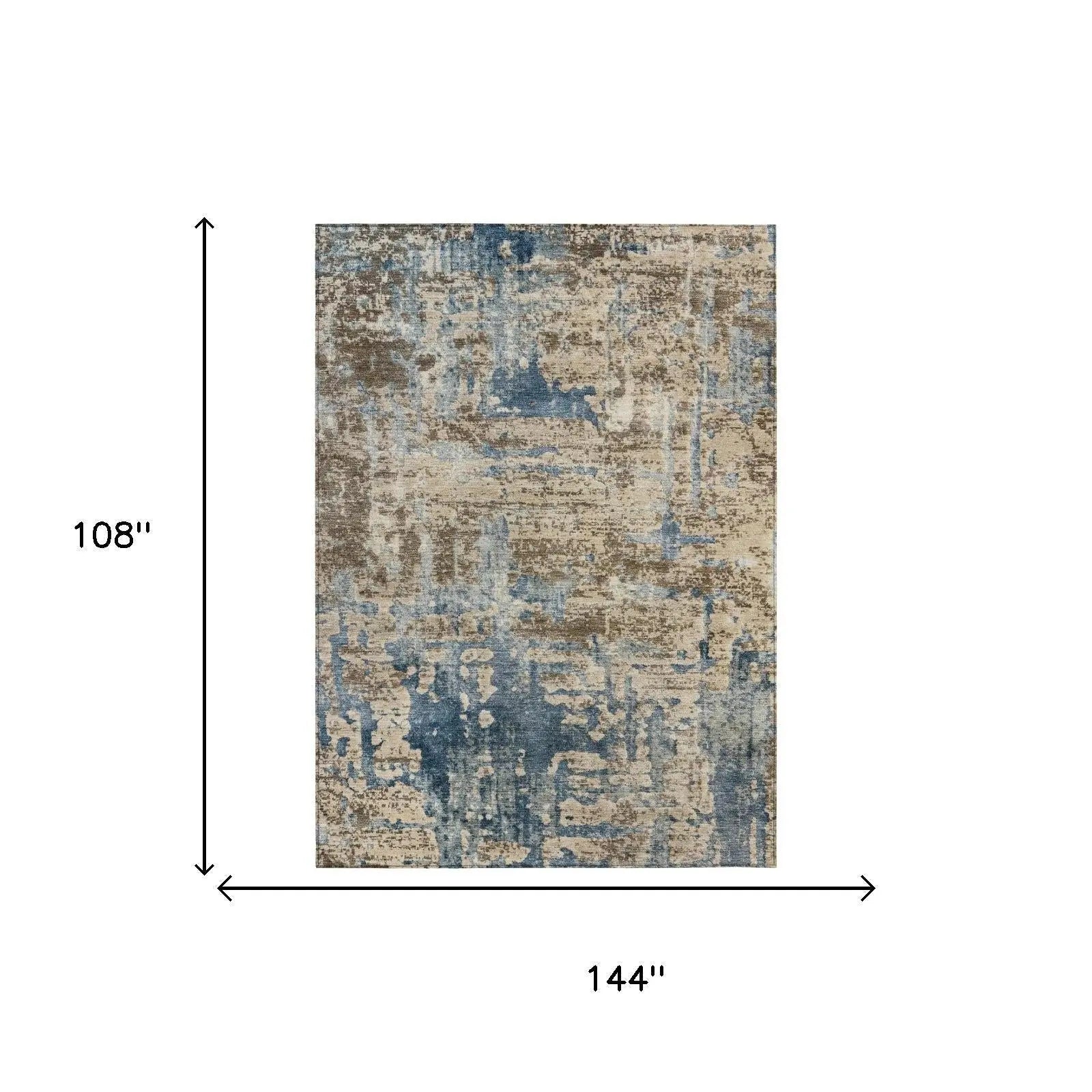9' X 12' Brown And Khaki Abstract Washable Indoor Outdoor Area Rug Homeroots Outdoor