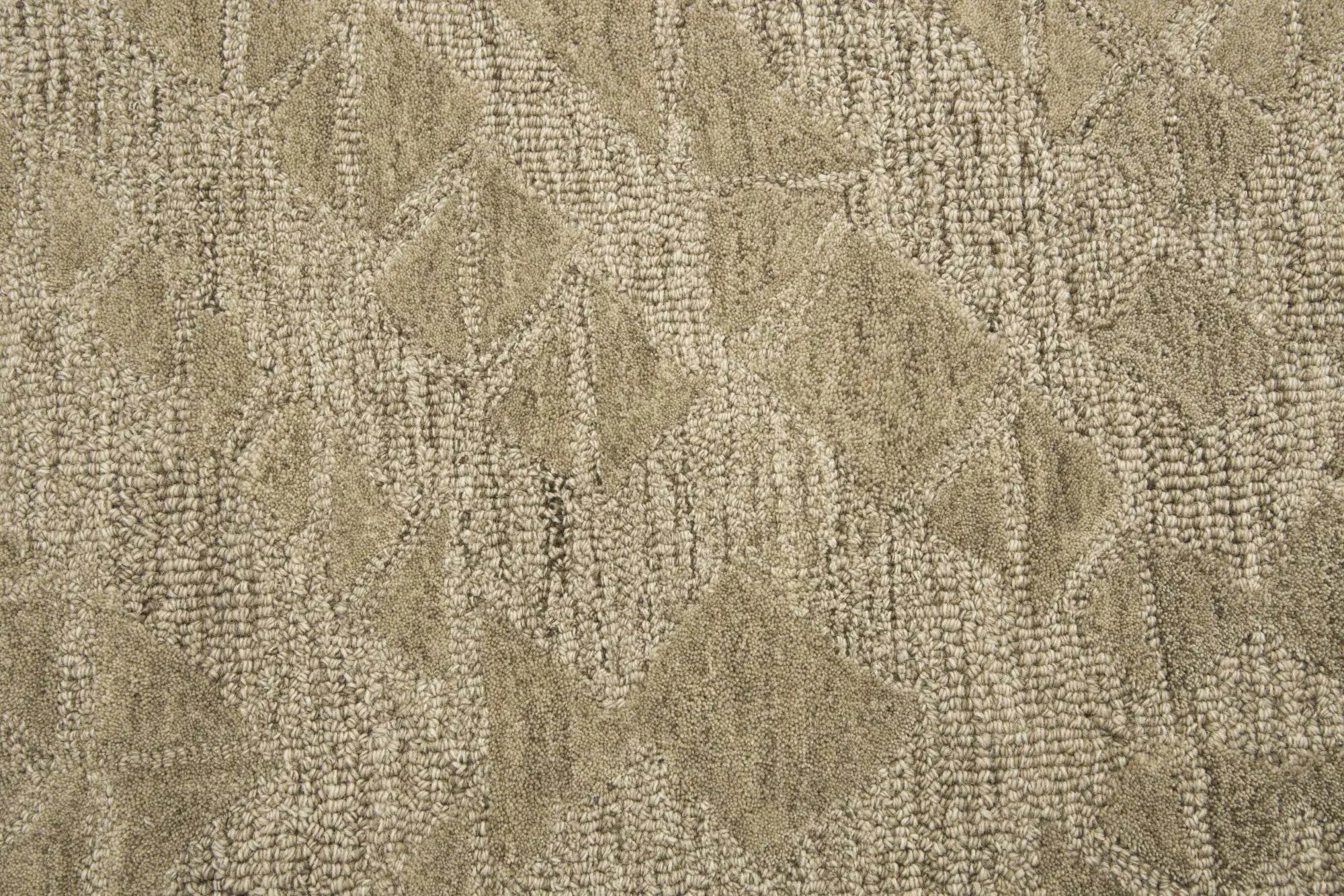 9' X 12' Brown And Natural Wool Geometric Hand Tufted Area Rug Homeroots Home Decor