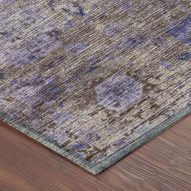 9' X 12' Brown And Plum Abstract Washable Indoor Outdoor Area Rug Homeroots Outdoor