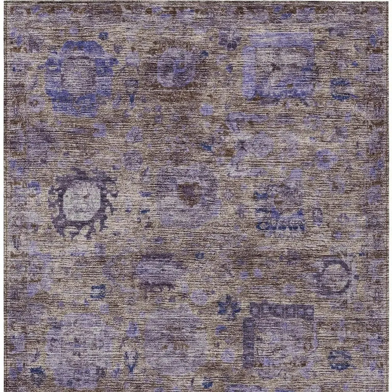 9' X 12' Brown And Plum Abstract Washable Indoor Outdoor Area Rug Homeroots Outdoor