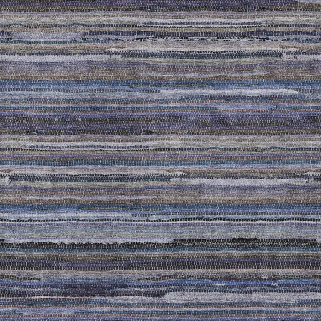 9' X 12' Brown And Plum Striped Washable Indoor Outdoor Area Rug Homeroots Outdoor