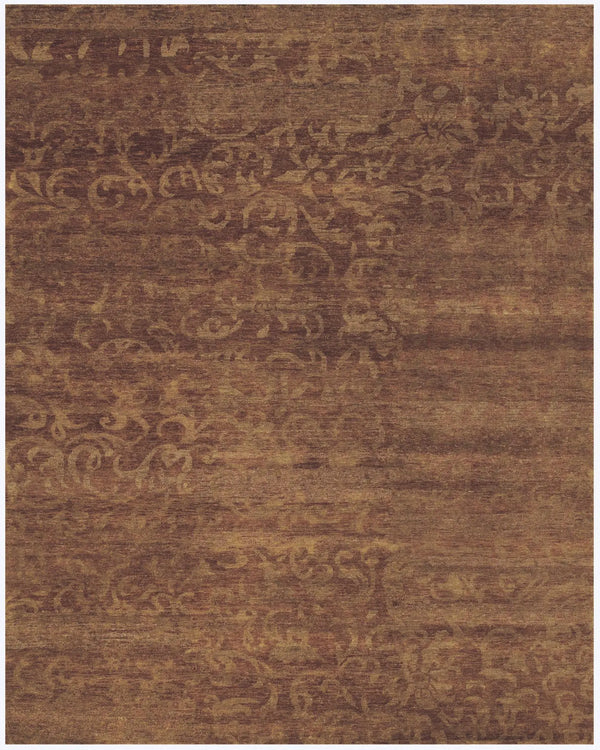 9' X 12' Brown And Red Wool Floral Hand Knotted Area Rug Homeroots Home Decor