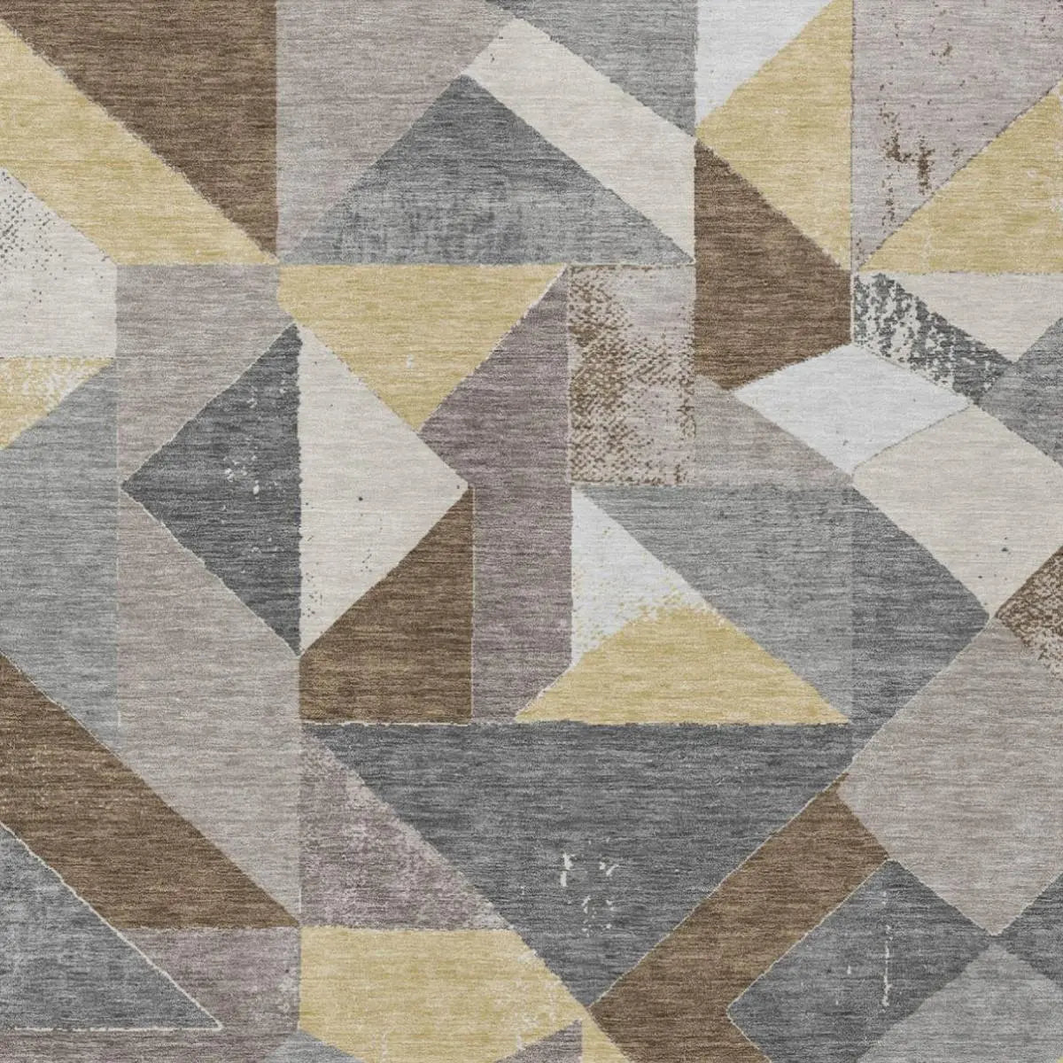 9' X 12' Brown And Silver Geometric Washable Indoor Outdoor Area Rug Homeroots Outdoor