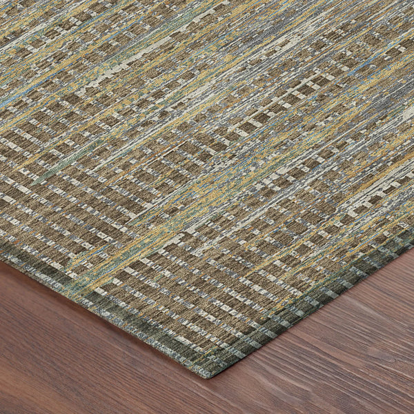 9' X 12' Brown And Taupe Abstract Washable Indoor Outdoor Area Rug Homeroots Outdoor