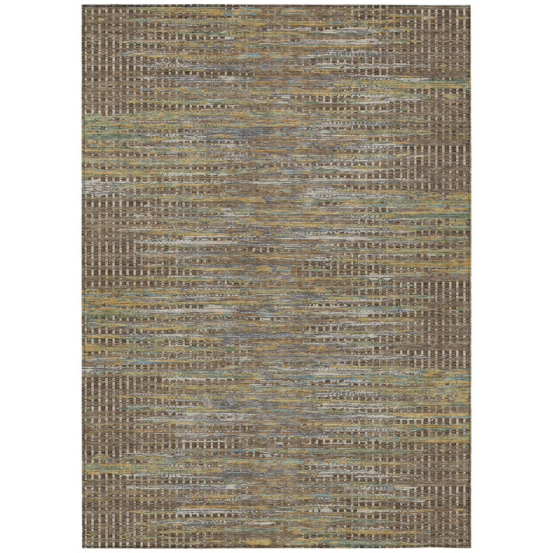 9' X 12' Brown And Taupe Abstract Washable Indoor Outdoor Area Rug Homeroots Outdoor