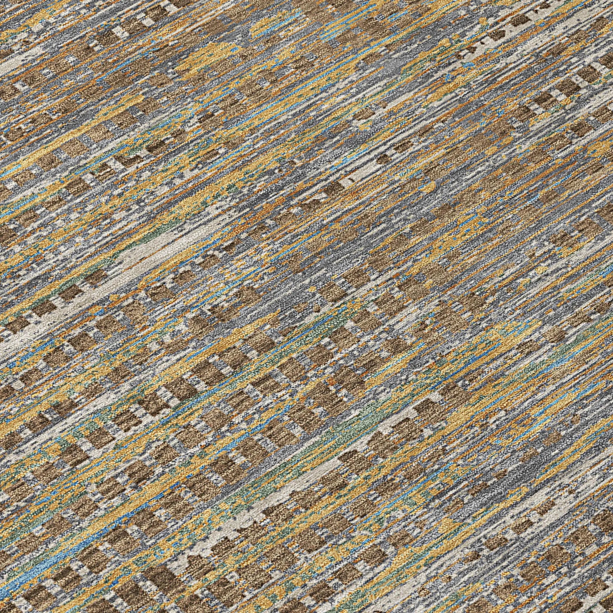 9' X 12' Brown And Taupe Abstract Washable Indoor Outdoor Area Rug Homeroots Outdoor