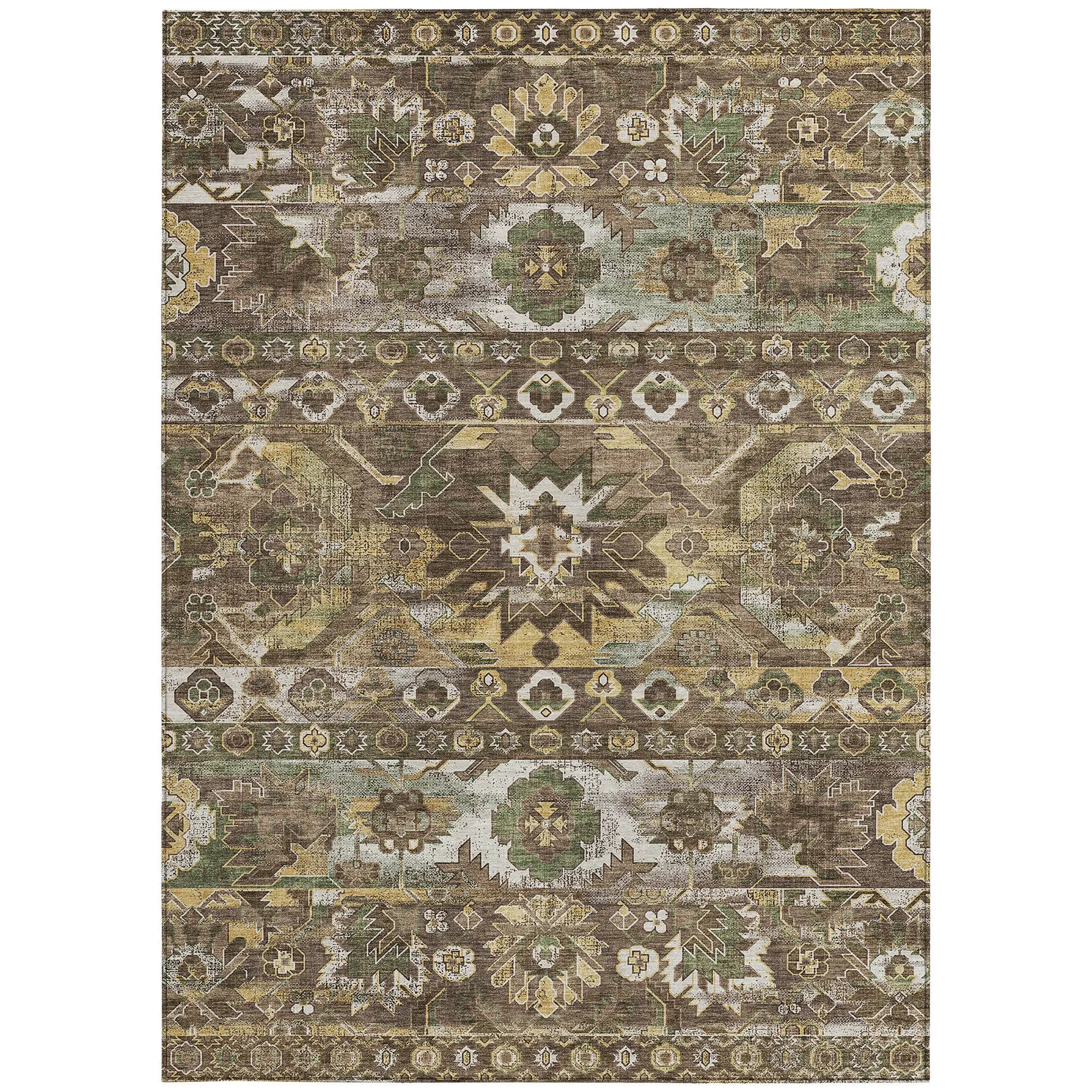 9' X 12' Brown And Taupe Cactus Washable Indoor Outdoor Area Rug Homeroots Outdoor