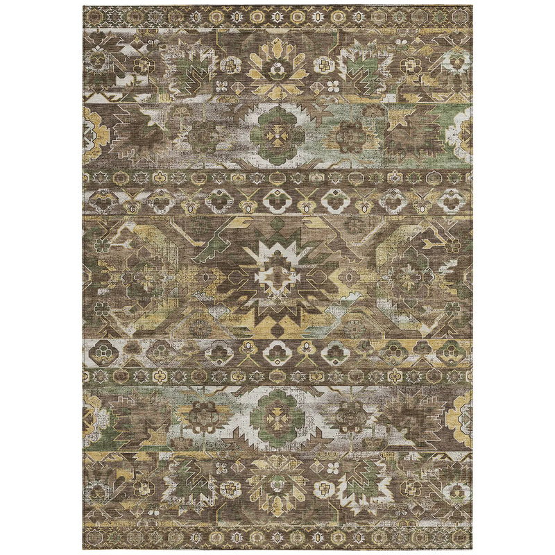 9' X 12' Brown And Taupe Cactus Washable Indoor Outdoor Area Rug Homeroots Outdoor