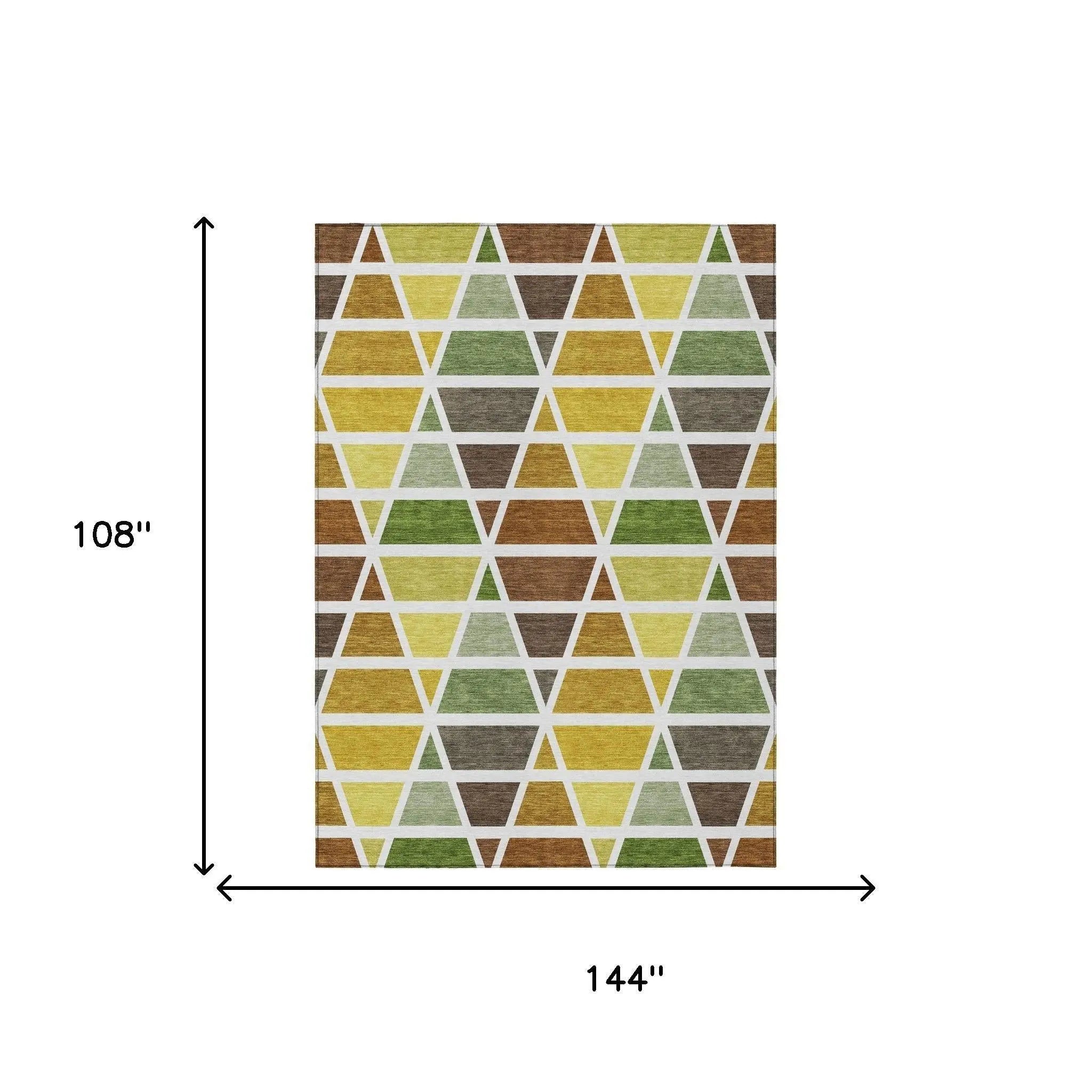 9' X 12' Brown And White Geometric Washable Indoor Outdoor Area Rug Homeroots Outdoor