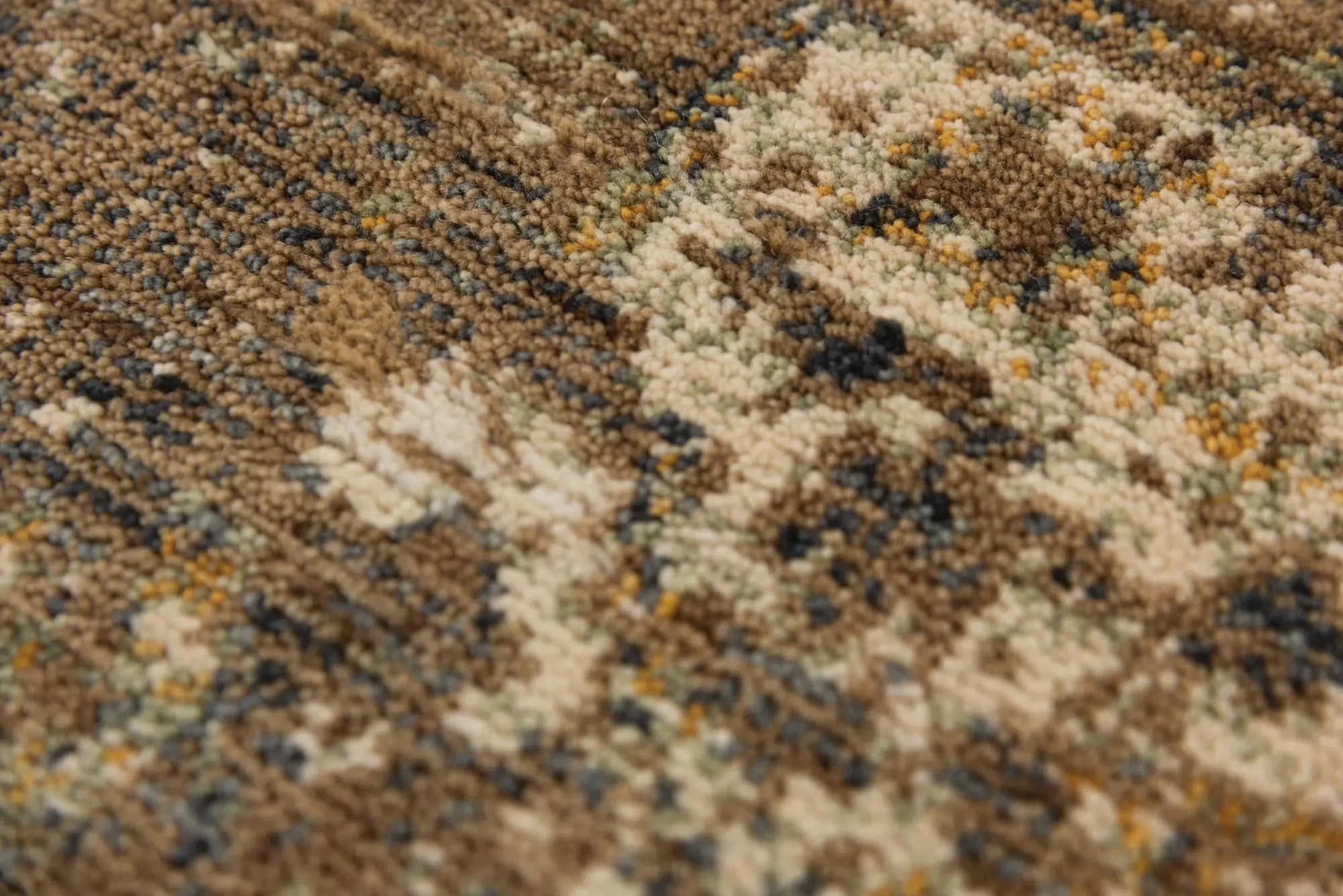 9' X 12' Brown Beige Ivory And Green Wool Oriental Hand Carved Handmade Area Rug Homeroots Home Decor