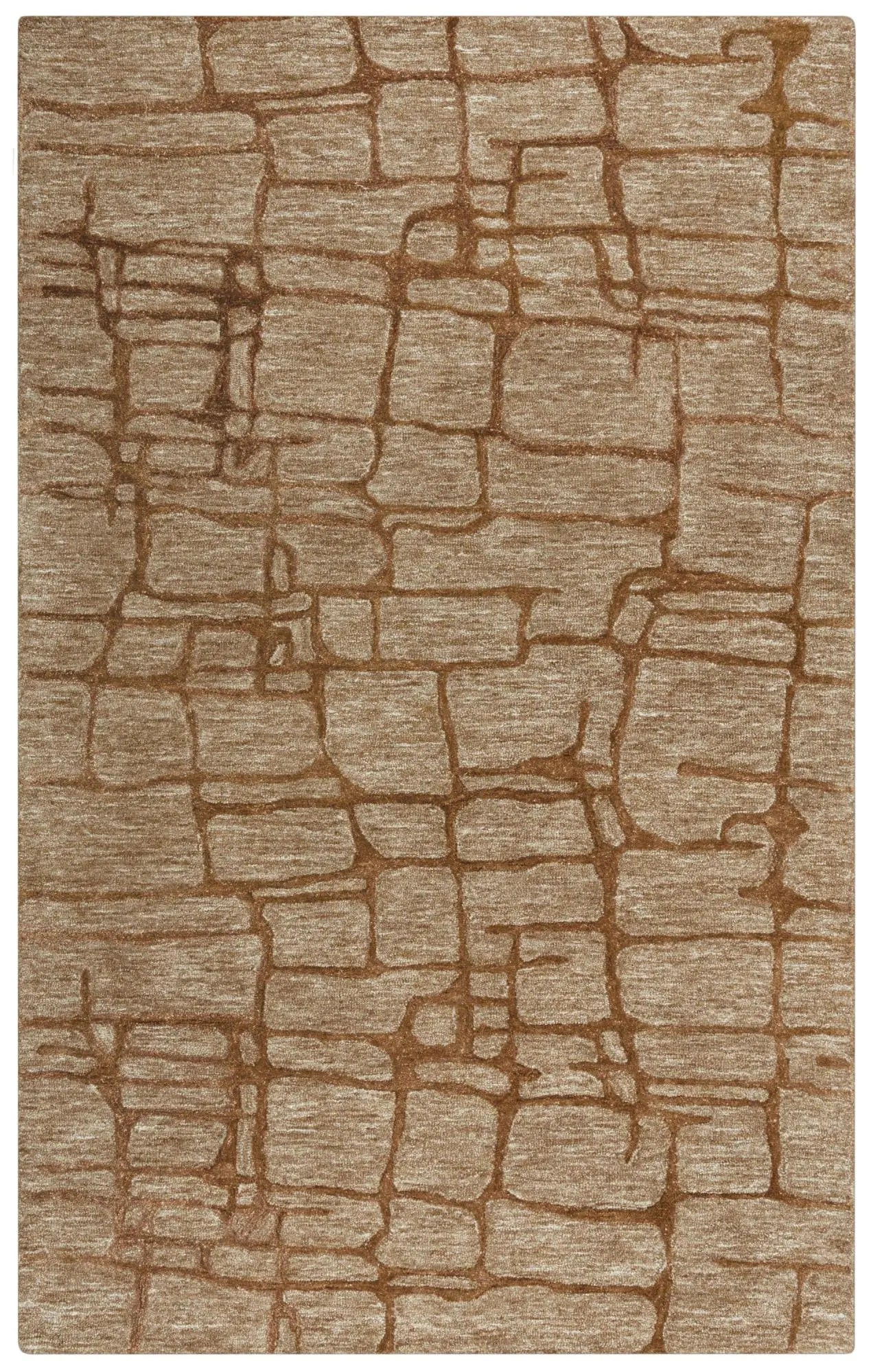 9' X 12' Brown Chocolate And Beige Wool Abstract Hand Tufted Area Rug Homeroots Home Decor