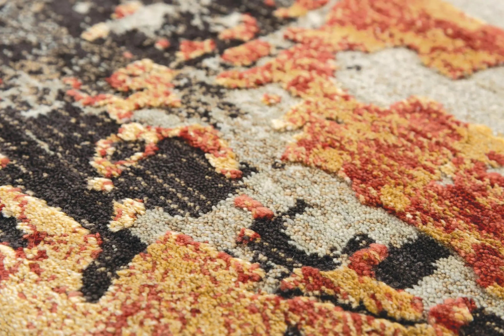 9' X 12' Brown Copper And Beige New Zealand Lambs Wool Abstract Hand Carved Handmade Area Rug Homeroots Home Decor