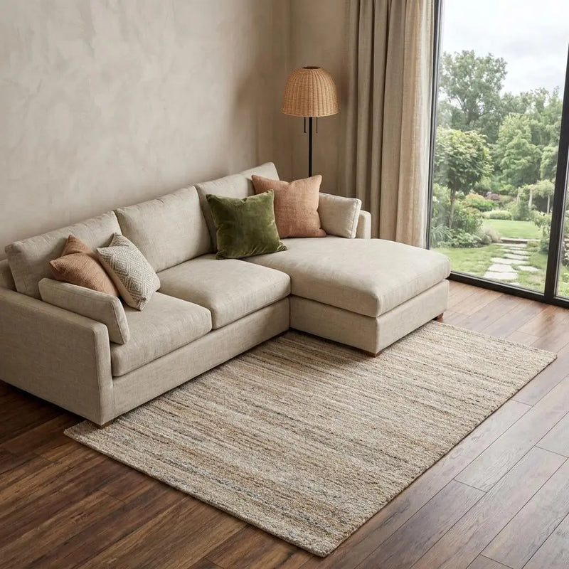 9' X 12' Brown Ivory And Dark Gray Striped Hand Tufted Area Rug Homeroots Home Decor