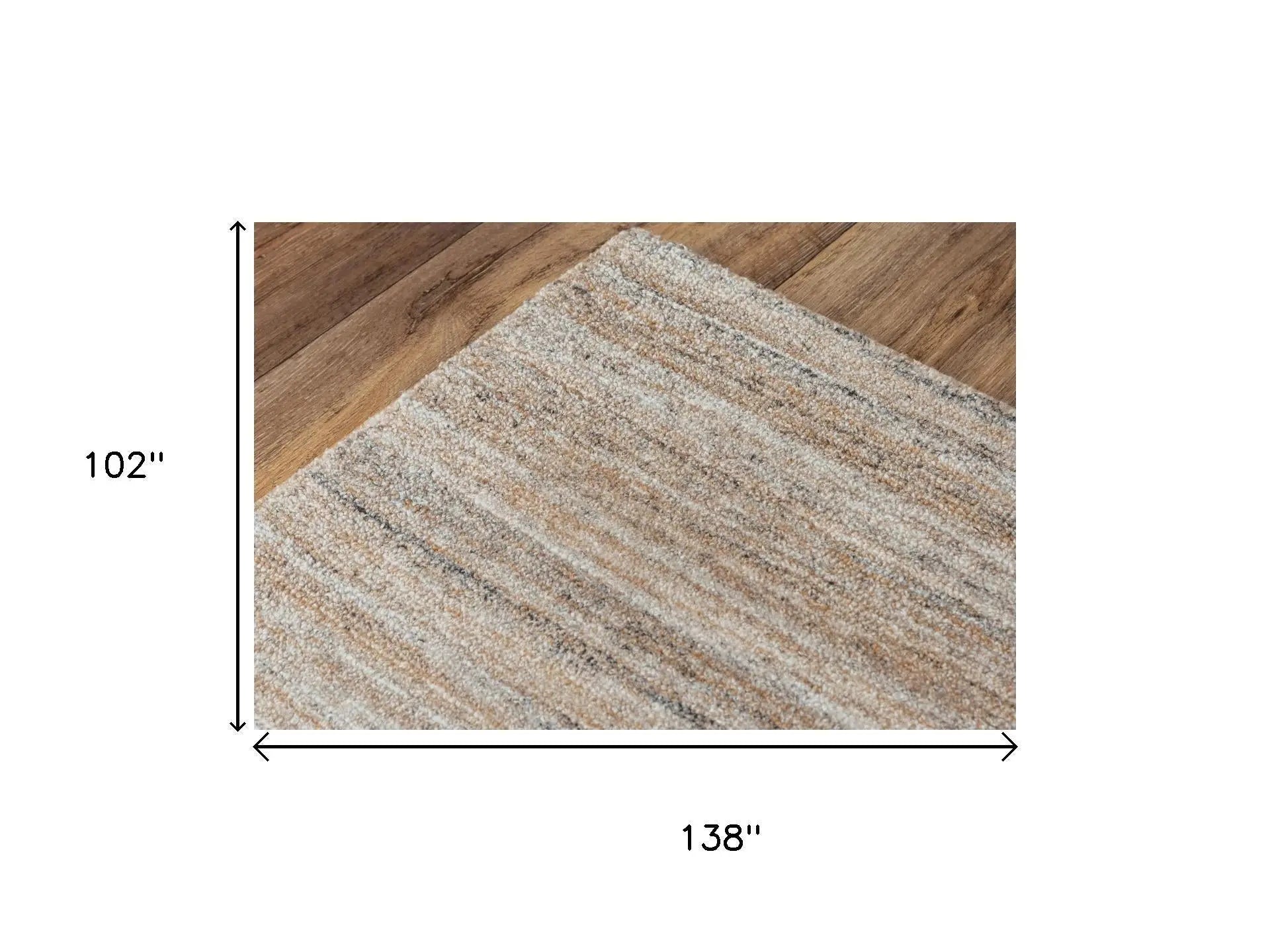 9' X 12' Brown Ivory And Dark Gray Striped Hand Tufted Area Rug Homeroots Home Decor