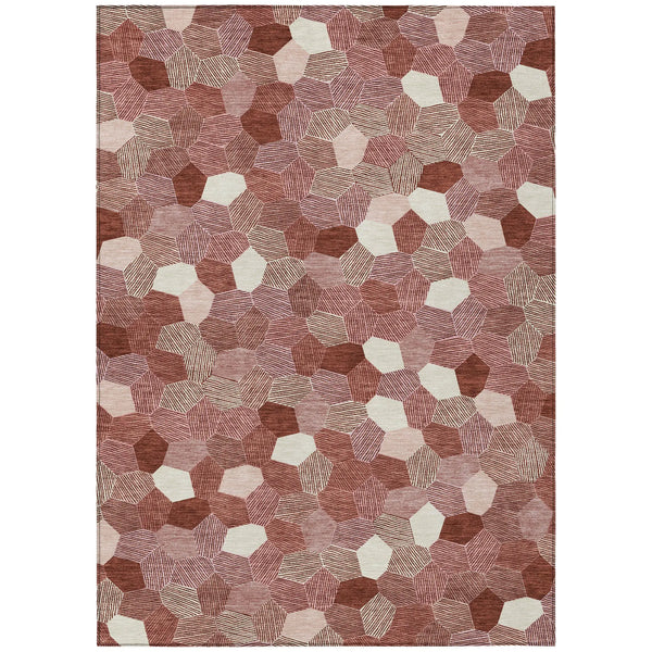 9' X 12' Burgundy And Ivory Geometric Washable Indoor Outdoor Area Rug Homeroots Outdoor