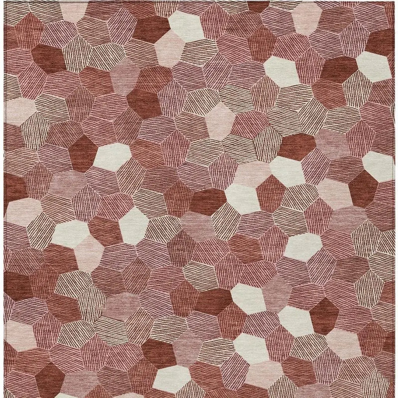 9' X 12' Burgundy And Ivory Geometric Washable Indoor Outdoor Area Rug Homeroots Outdoor